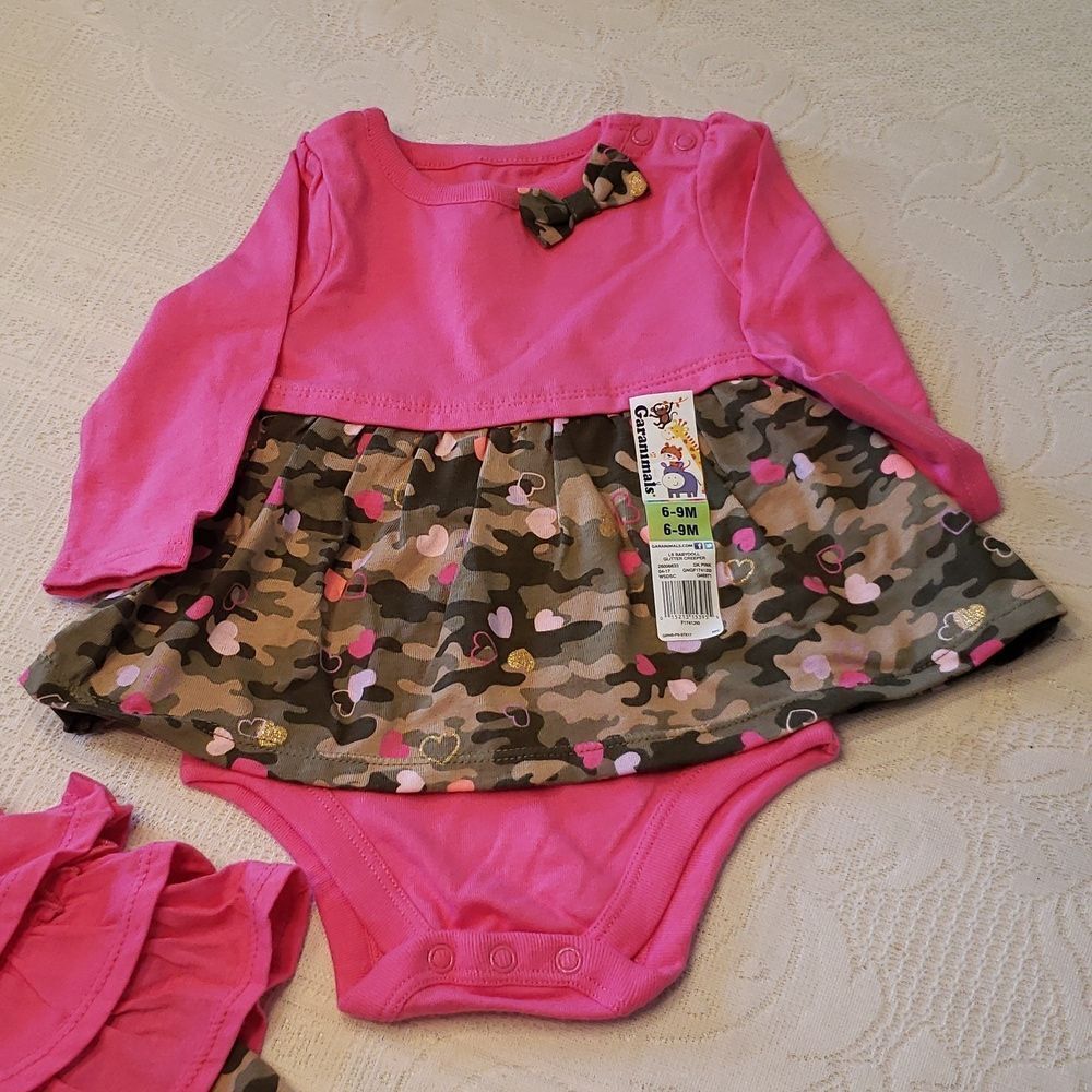 NWT Adorable Garanimals Pink Camo Camouflage Outfit Sz 6-9 Mos - Picture 7 of 9